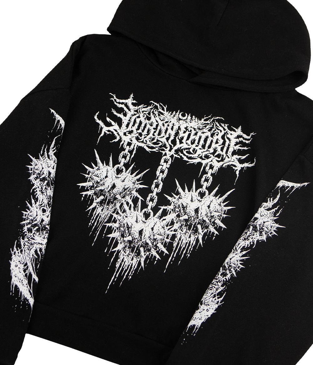Lorna Shore Spiked Heart Womens Hooded Sweatshirt