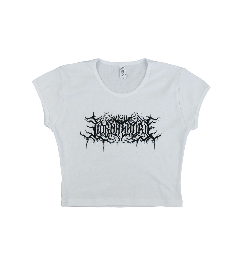 Lorna Shore Logo Womens Baby Rib Crop Top