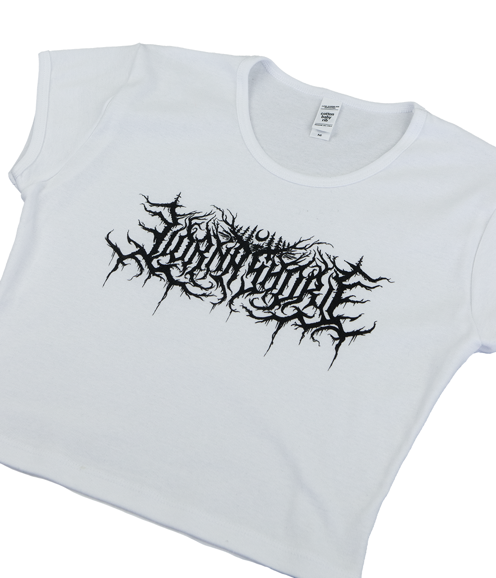Lorna Shore Logo Womens Baby Rib Crop Top