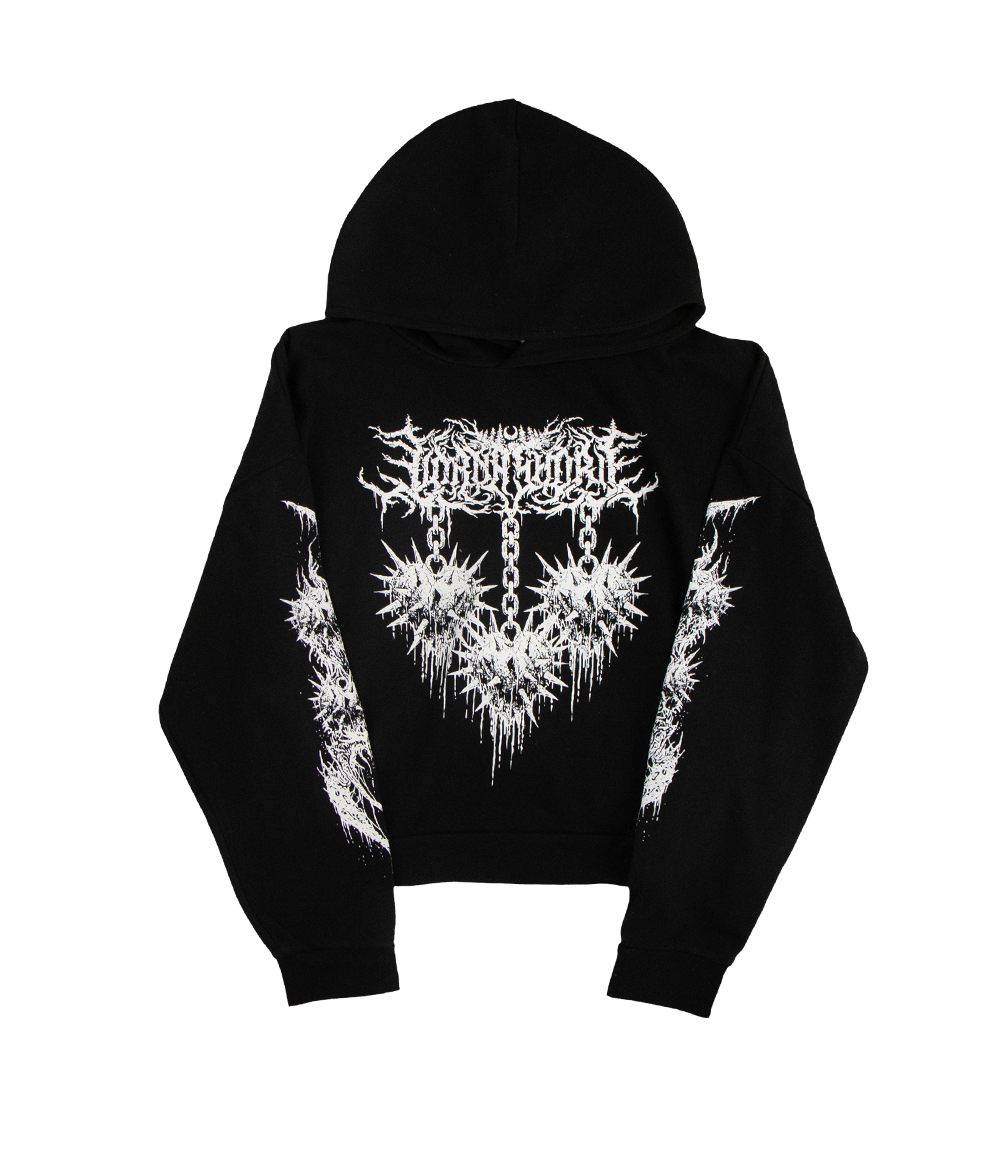 Lorna Shore Spiked Heart Womens Hooded Sweatshirt
