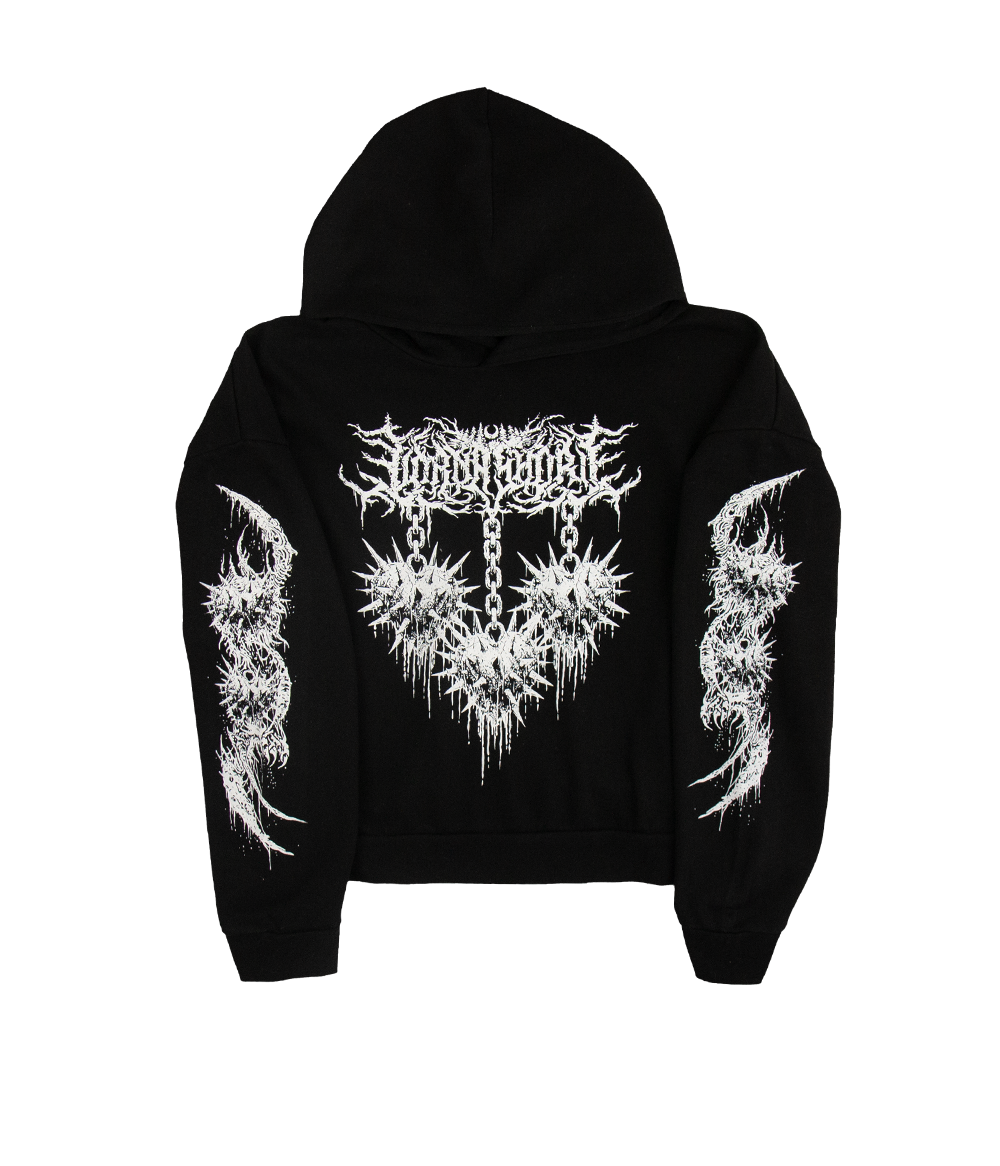 Lorna Shore Spiked Heart Womens Hooded Sweatshirt
