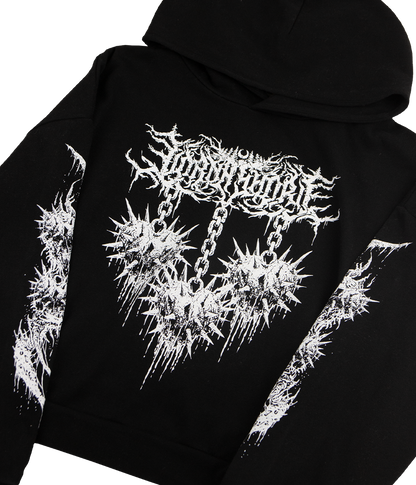 Lorna Shore Spiked Heart Womens Hooded Sweatshirt