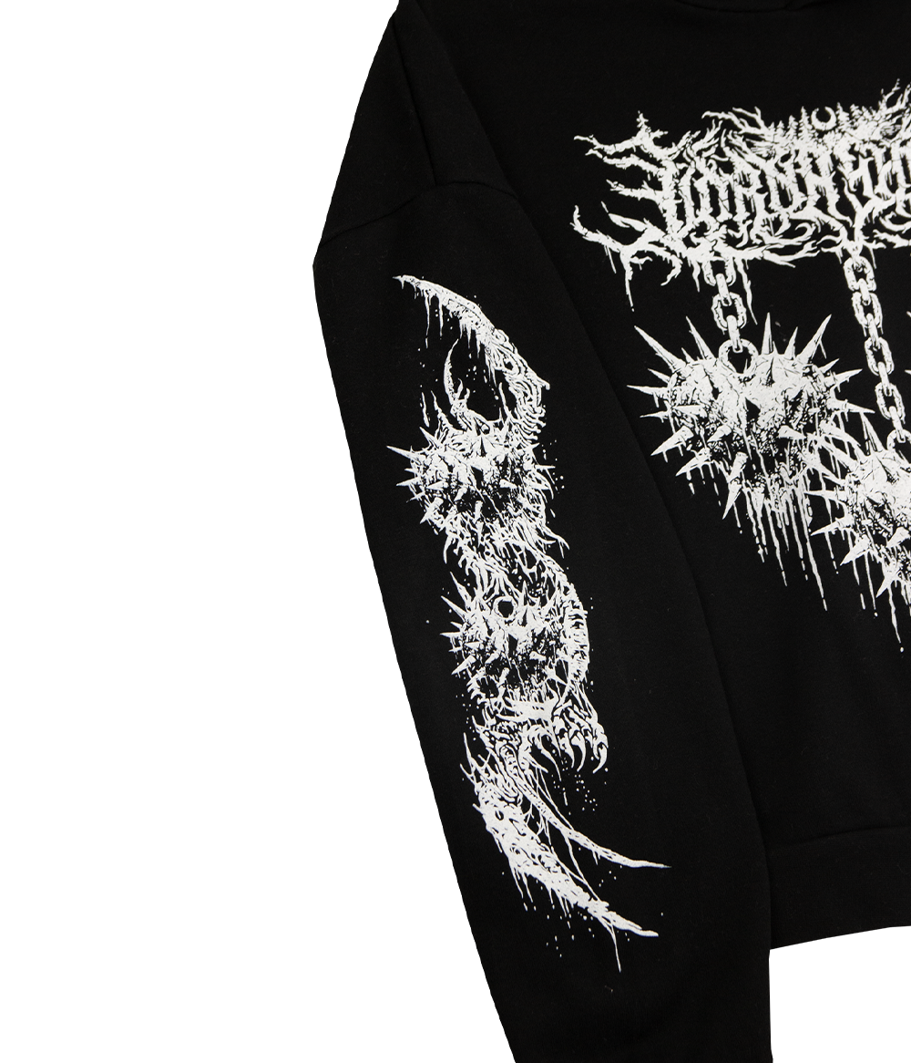 Lorna Shore Spiked Heart Womens Hooded Sweatshirt