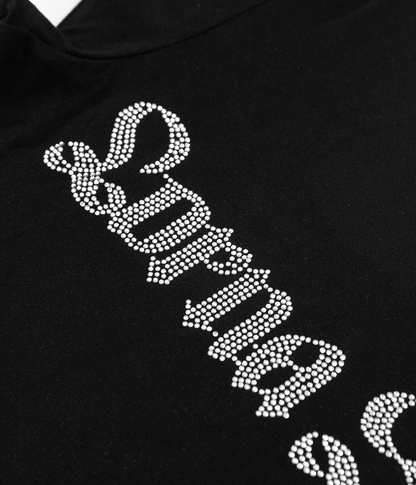 Lorna Shore Rhinestone Womens Crop Top