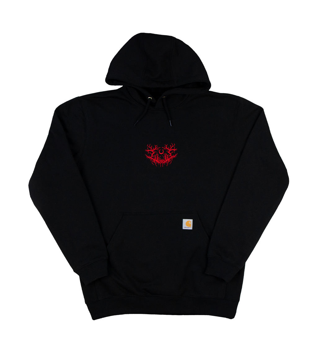 Lorna Shore Carhartt Embroidered Puff Hooded Sweatshirt (Black)