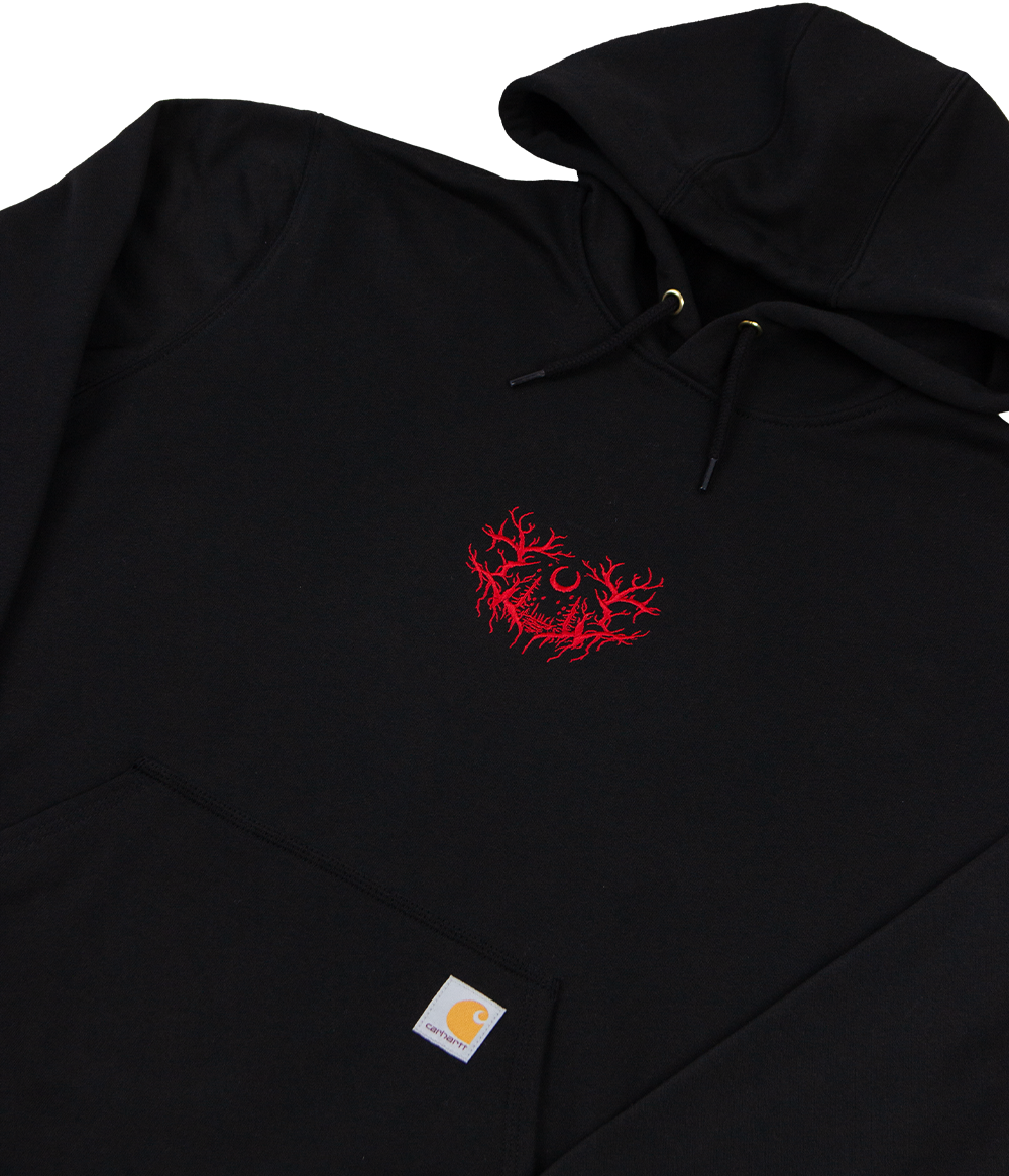 Lorna Shore Carhartt Embroidered Puff Hooded Sweatshirt (Black)