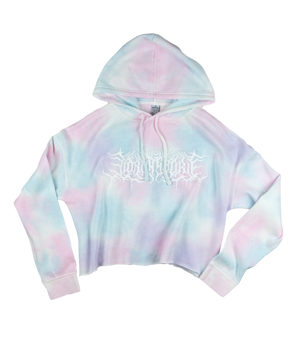 Lorna Shore Logo Tie Dye Crop Womens Hooded Sweatshirt