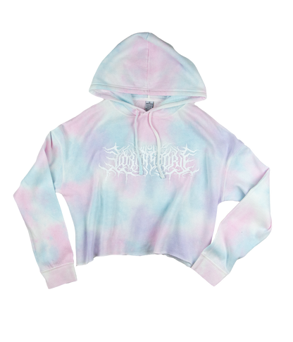 Lorna Shore Logo Tie Dye Crop Womens Hooded Sweatshirt