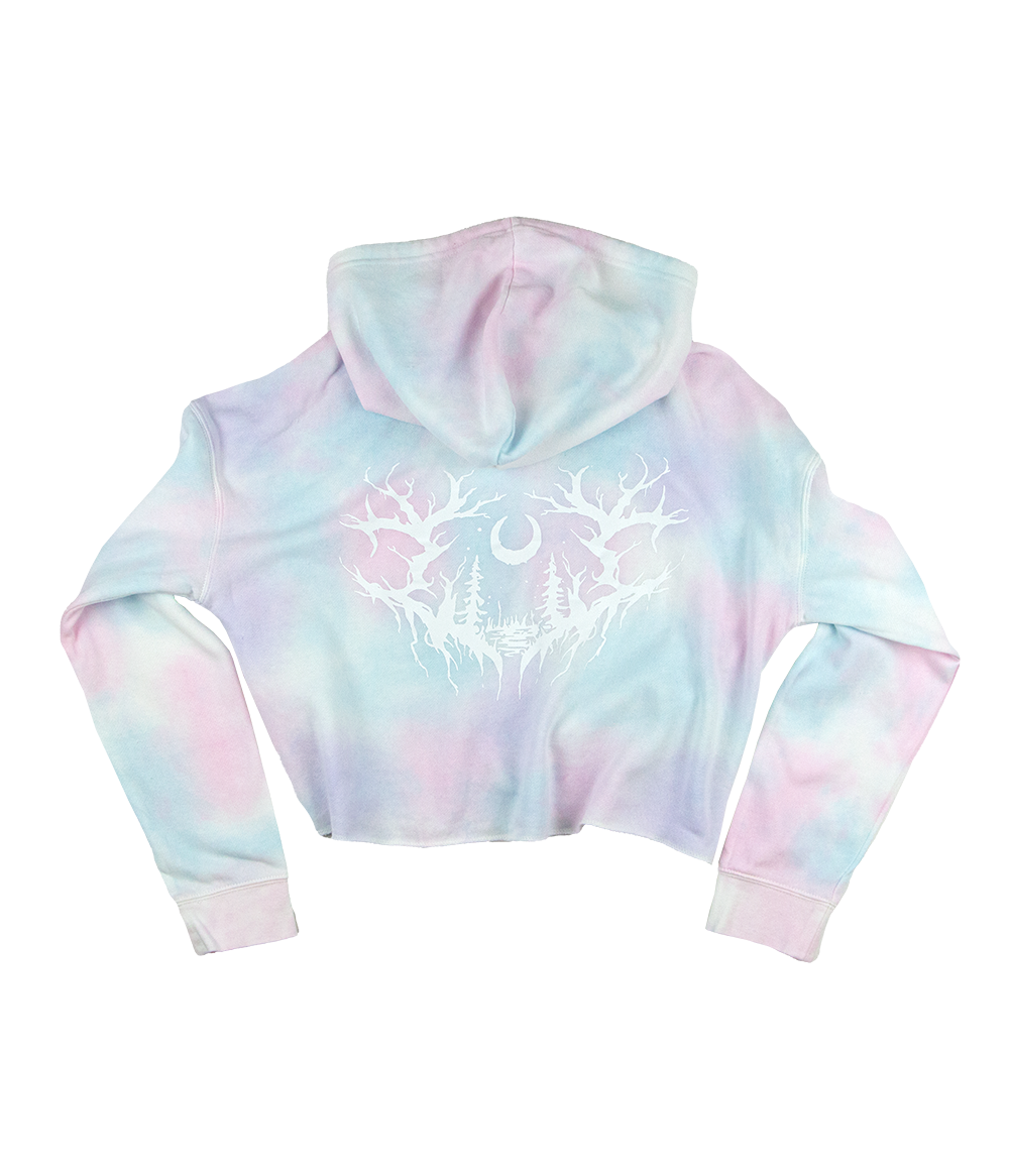 Lorna Shore Logo Tie Dye Crop Womens Hooded Sweatshirt
