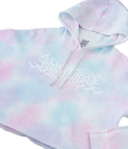 Lorna Shore Logo Tie Dye Crop Womens Hooded Sweatshirt