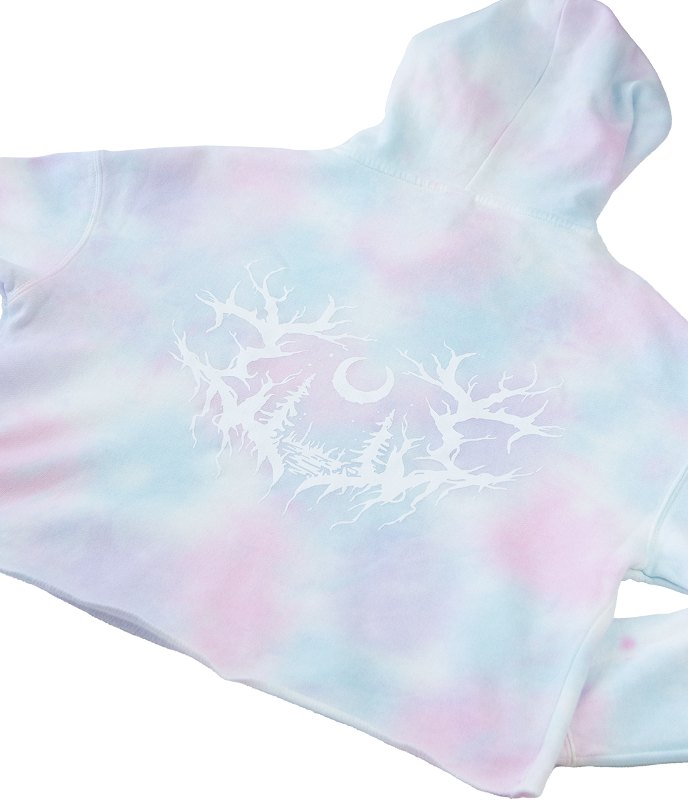 Lorna Shore Logo Tie Dye Crop Womens Hooded Sweatshirt