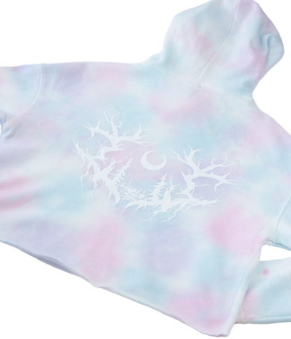 Lorna Shore Logo Tie Dye Crop Womens Hooded Sweatshirt